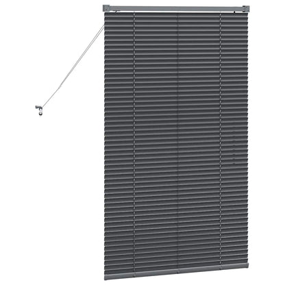 Venetian Blinds Manual Dark Grey 130 x 75 cm Aluminium