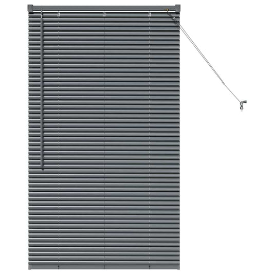 Venetian Blinds Dark Grey 130 x 75 cm Aluminium