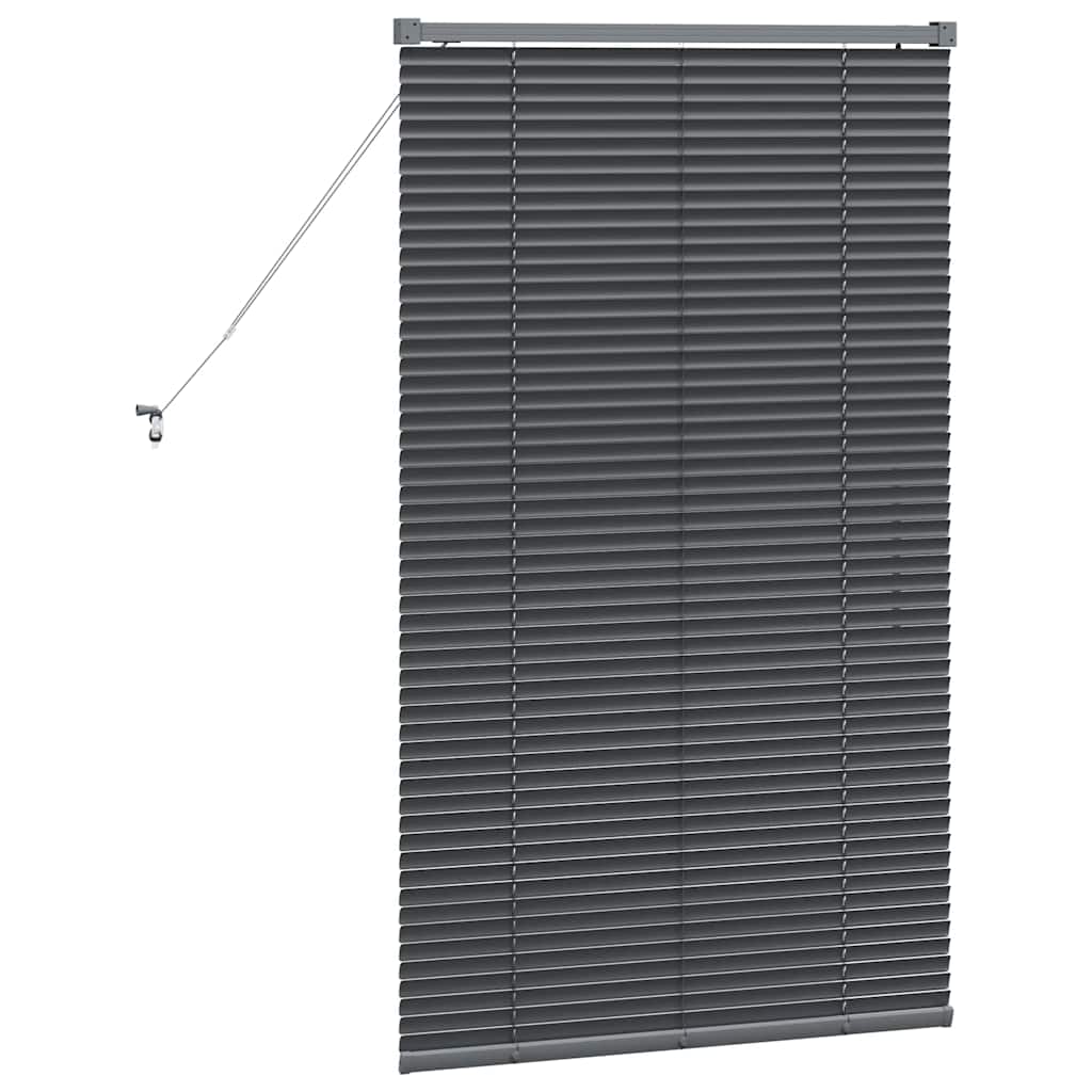 Venetian Blinds Manual Dark Grey 130 x 80 cm Aluminium