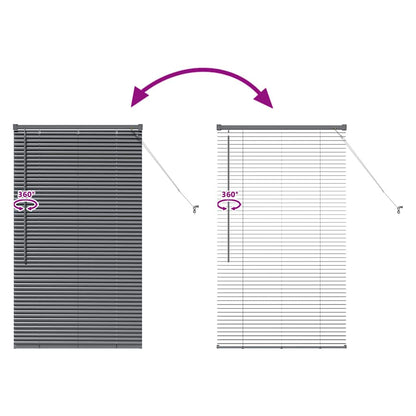 Venetian Blinds Manual Dark Grey 130 x 80 cm Aluminium