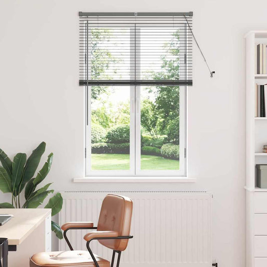 Venetian Blinds Dark Grey 130 x 90 cm Aluminium
