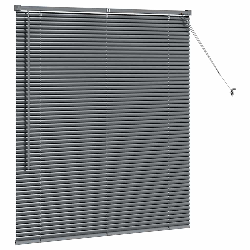 Venetian Blinds Manual Dark Grey 130 x 110 cm Aluminium