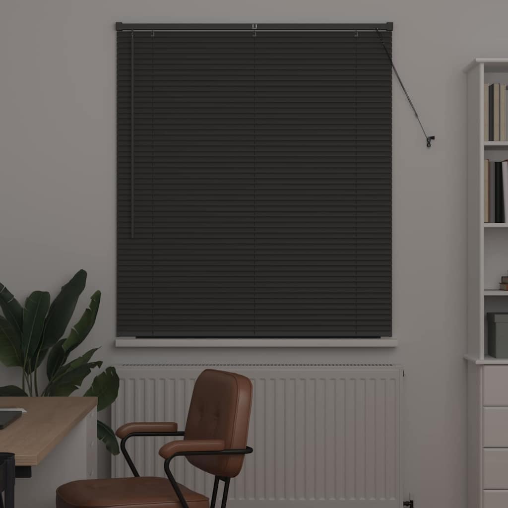 Venetian Blinds Manual Dark Grey 130 x 120 cm Aluminium