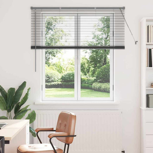 Venetian Blinds Dark Grey 130 x 125 cm Aluminium