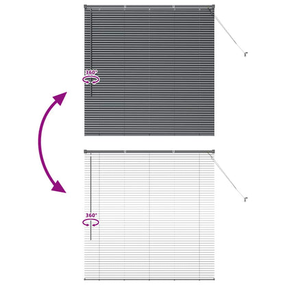 Venetian Blinds Manual Dark Grey 130 x 130 cm Aluminium