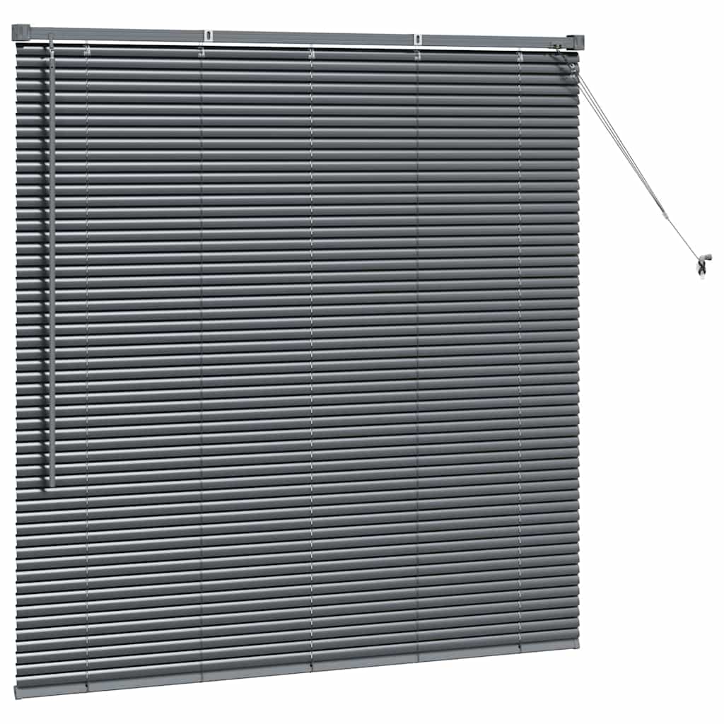 Venetian Blinds Manual Dark Grey 130 x 135 cm Aluminium