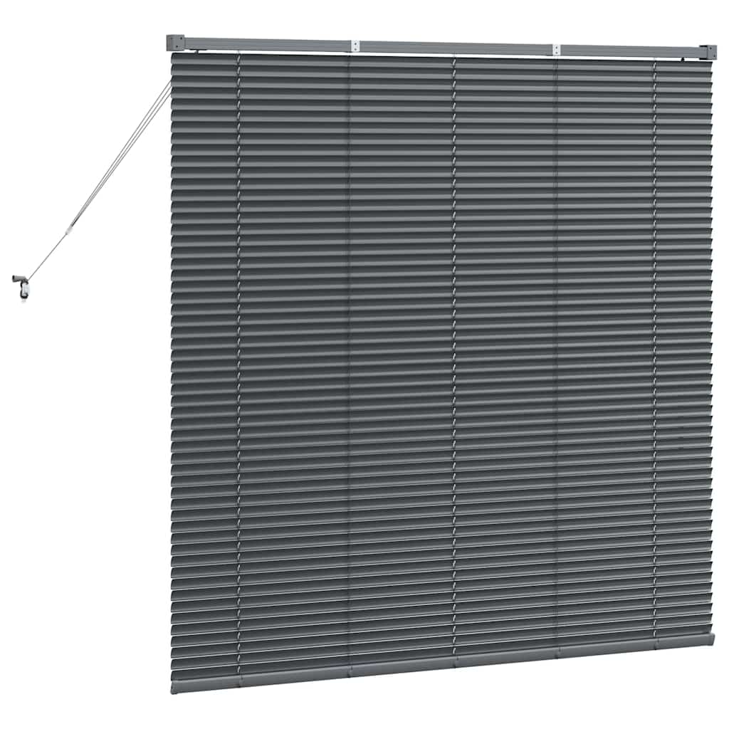 Venetian Blinds Manual Dark Grey 130 x 135 cm Aluminium