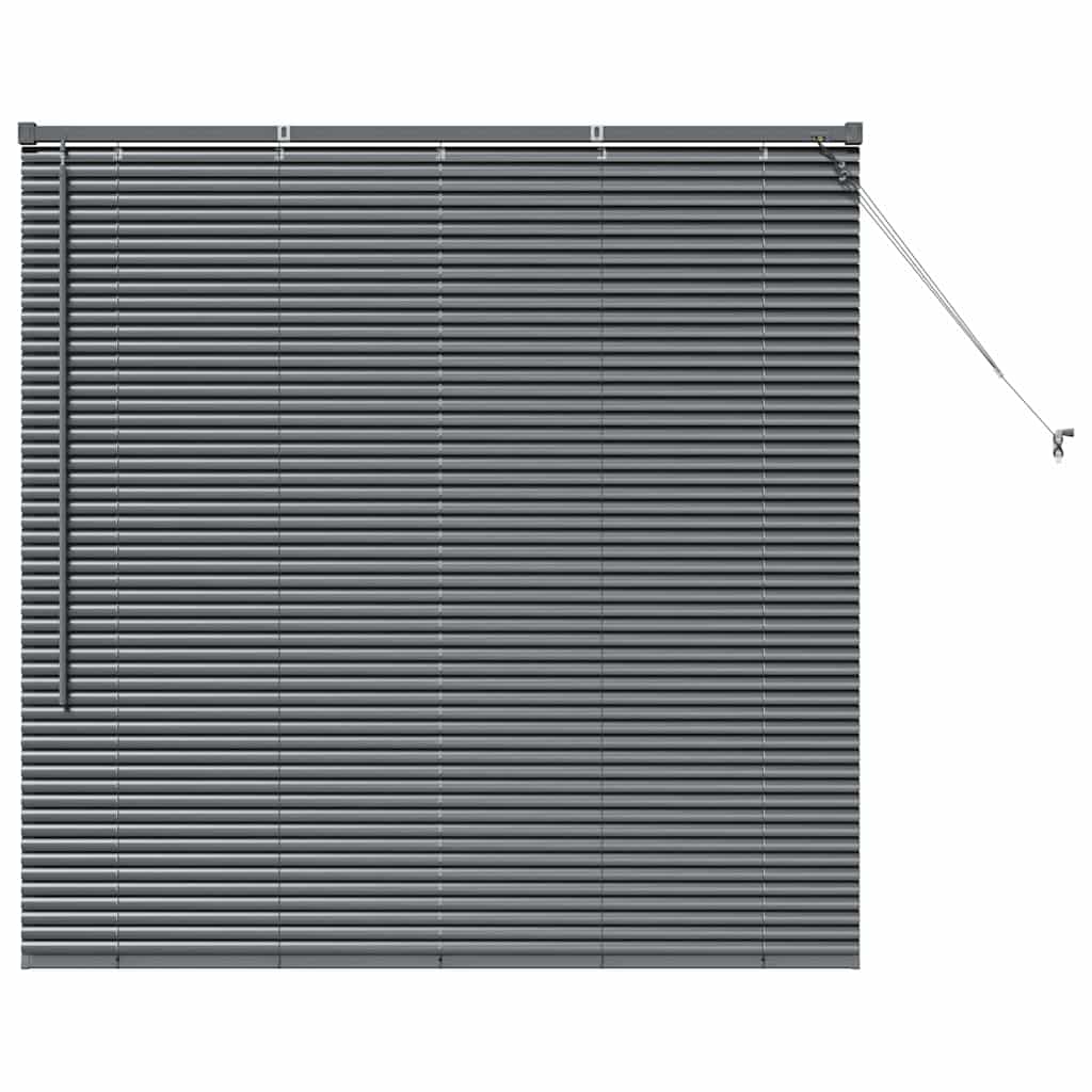 Venetian Blinds Manual Dark Grey 130 x 135 cm Aluminium