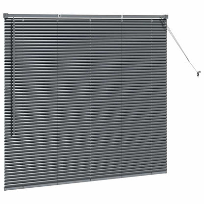 Venetian Blinds Manual Dark Grey 130 x 150 cm Aluminium