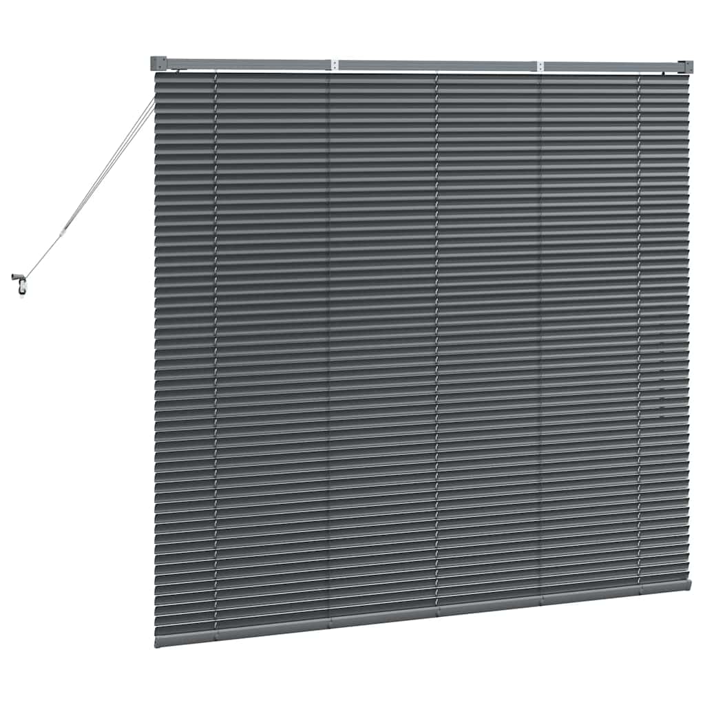 Venetian Blinds Manual Dark Grey 130 x 150 cm Aluminium