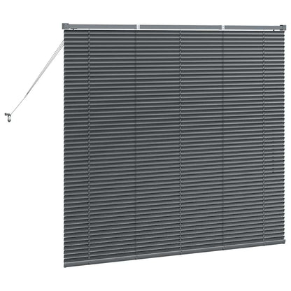 Venetian Blinds Manual Dark Grey 130 x 150 cm Aluminium