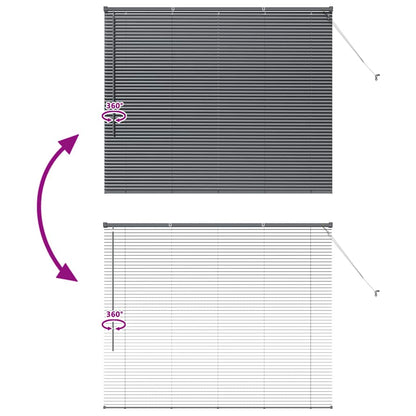 Venetian Blinds Manual Dark Grey 130 x 155 cm Aluminium