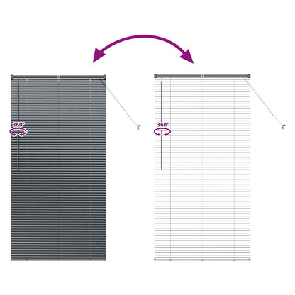 Venetian Blinds Manual Dark Grey 175 x 90 cm Aluminium