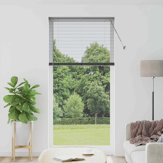 Venetian Blind Dark Grey 220 x 100 cm 25 mm Aluminium