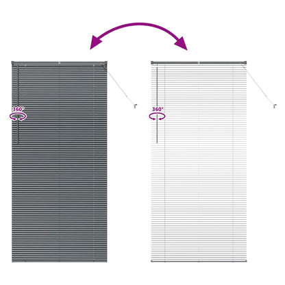 Venetian Blinds Manual Dark Grey 220 x 105 cm Aluminium