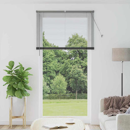 Venetian Blinds Manual Dark Grey 220 x 110 cm Aluminium