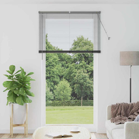 Venetian Blinds Dark Grey 220 x 110 cm Aluminium