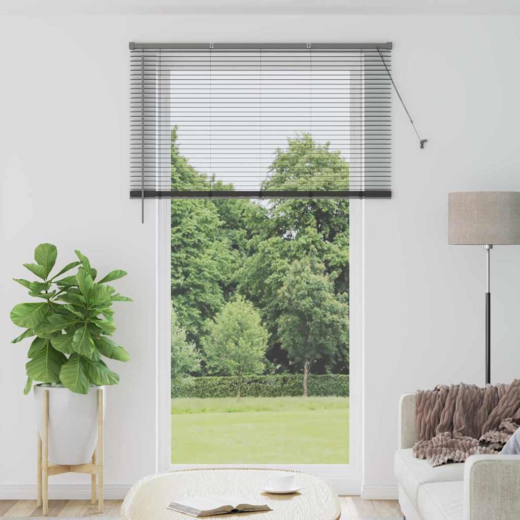 Venetian Blinds Manual Dark Grey 220 x 130 cm Aluminium