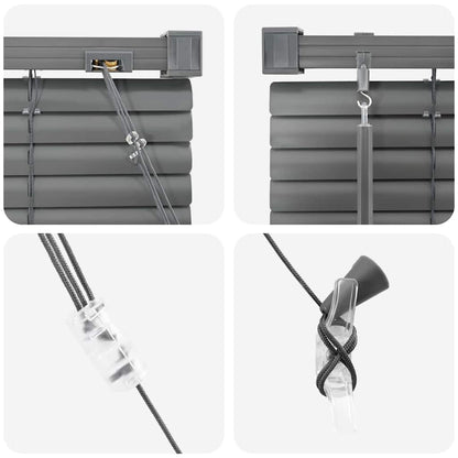 Venetian Blinds Manual Dark Grey 220 x 140 cm Aluminium