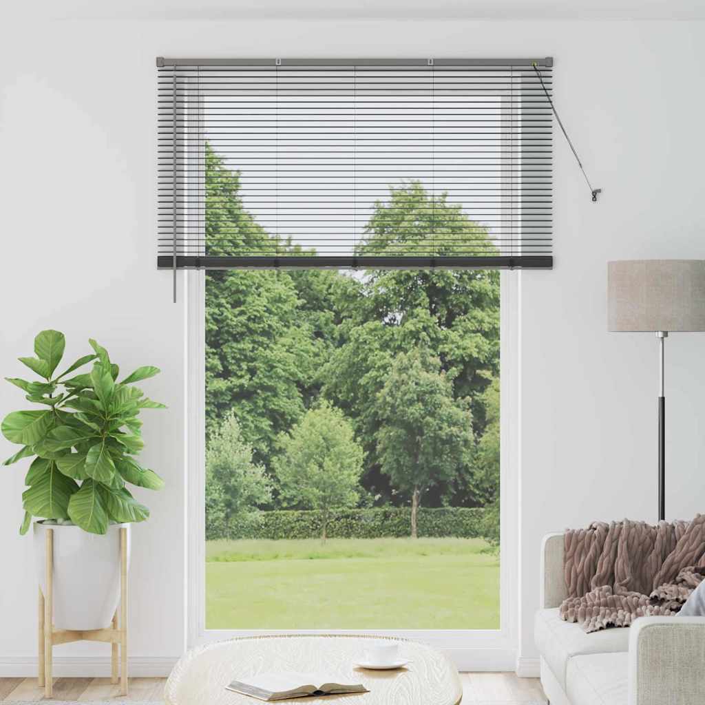 Venetian Blinds Manual Dark Grey 220 x 140 cm Aluminium