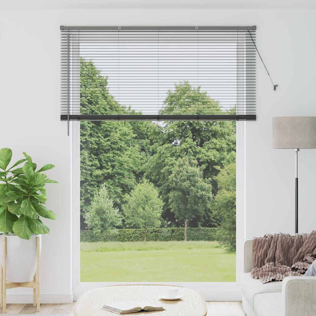 Venetian Blinds Dark Grey 220 x 155 cm Aluminium