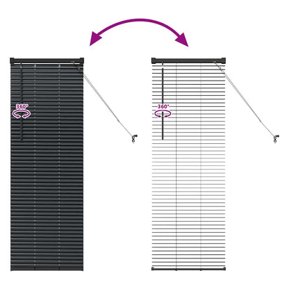 Venetian Blinds Height Adjustable Black 130 x 50 cm Aluminium