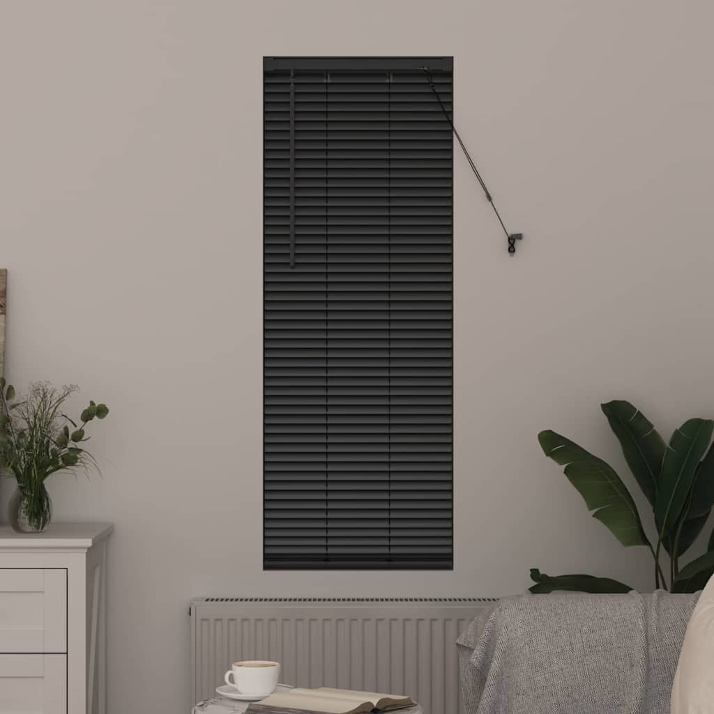 Venetian Blinds Height Adjustable Black 130 x 55 cm Aluminium