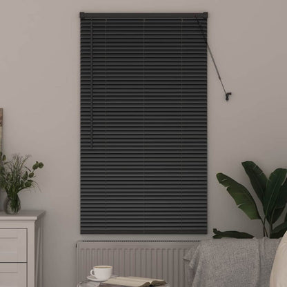 Venetian Blinds Height Adjustable Black 130 x 75 cm Aluminium