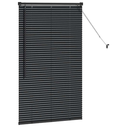 Venetian Blinds Height Adjustable Black 130 x 80 cm Aluminium