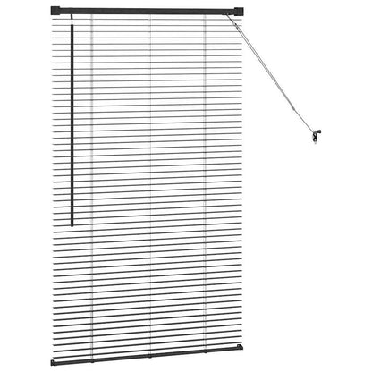 Venetian Blinds Height Adjustable Black 130 x 80 cm Aluminium
