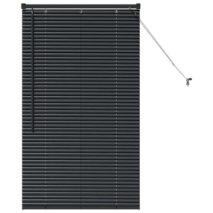 Venetian Blinds Height Adjustable Black 130 x 80 cm Aluminium
