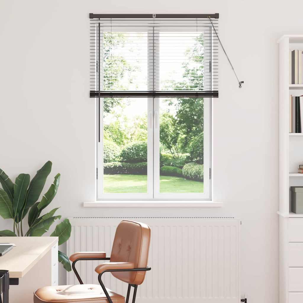Venetian Blinds Height Adjustable Black 130 x 90 cm Aluminium
