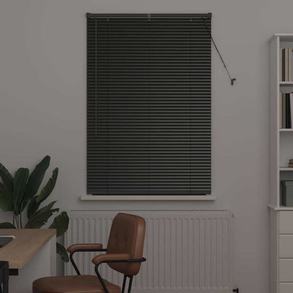 Venetian Blinds Height Adjustable Black 130 x 90 cm Aluminium