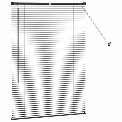 Venetian Blinds Height Adjustable Black 130 x 90 cm Aluminium