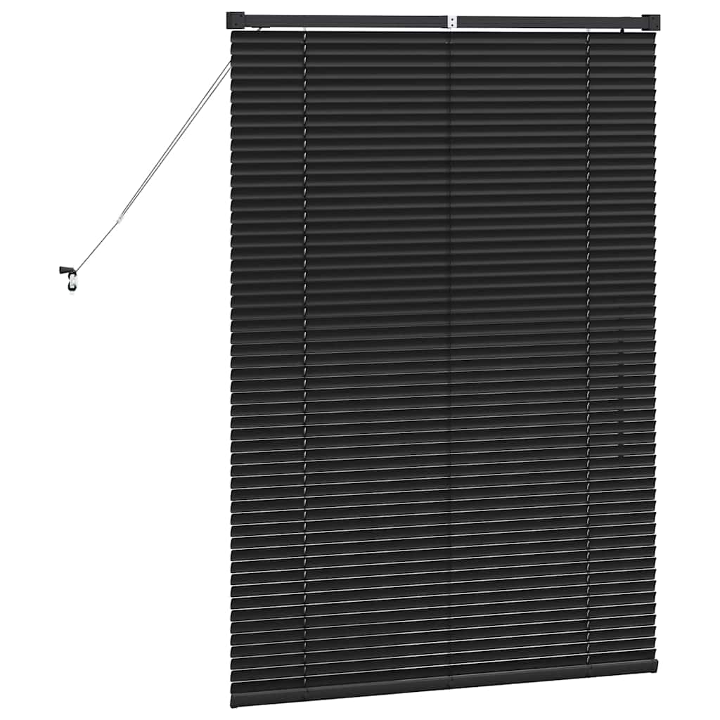 Venetian Blinds Height Adjustable Black 130 x 90 cm Aluminium