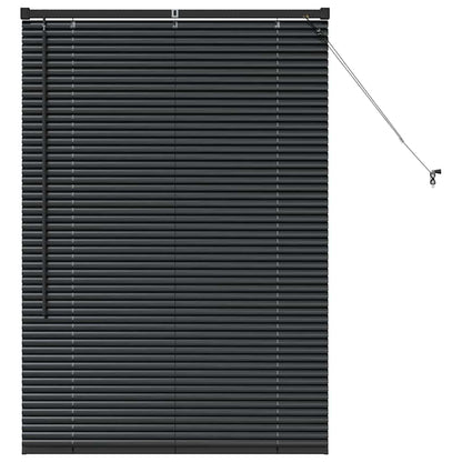 Venetian Blinds Height Adjustable Black 130 x 90 cm Aluminium