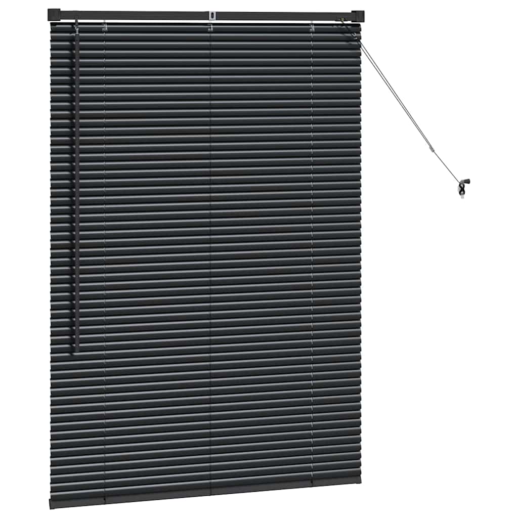 Venetian Blinds Height Adjustable Black 130 x 95 cm Aluminium