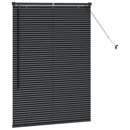 Venetian Blinds Height Adjustable Black 130 x 95 cm Aluminium