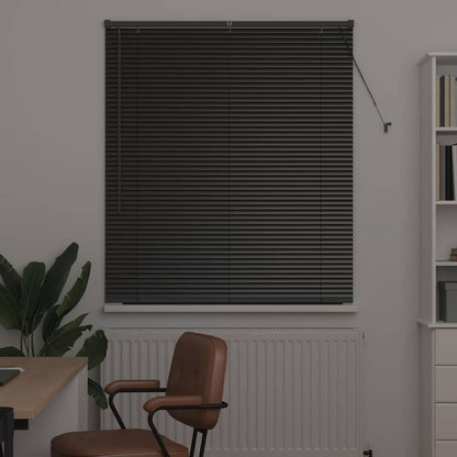 Venetian Blinds Height Adjustable Black 130 x 110 cm Aluminium