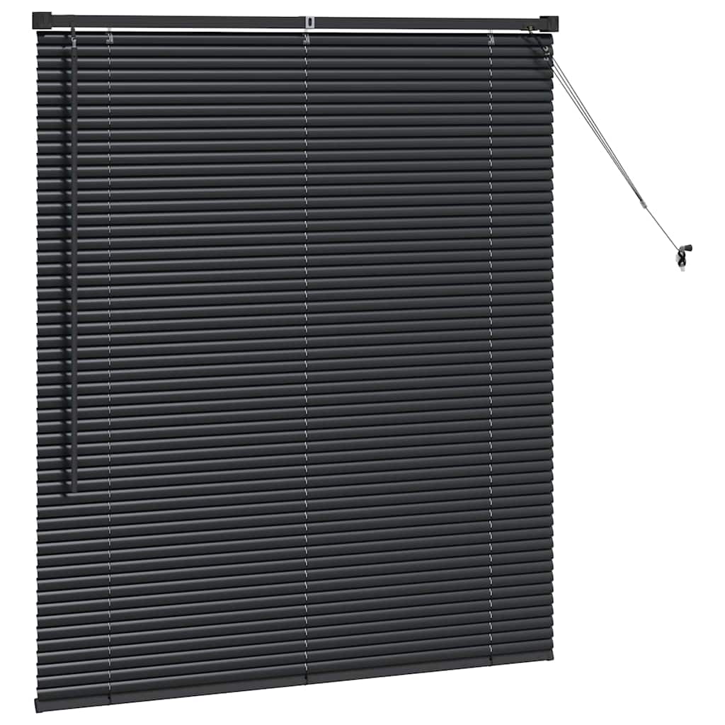 Venetian Blinds Height Adjustable Black 130 x 110 cm Aluminium