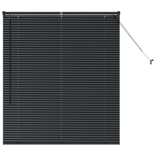 Venetian Blinds Black 130 x 110 cm Aluminium