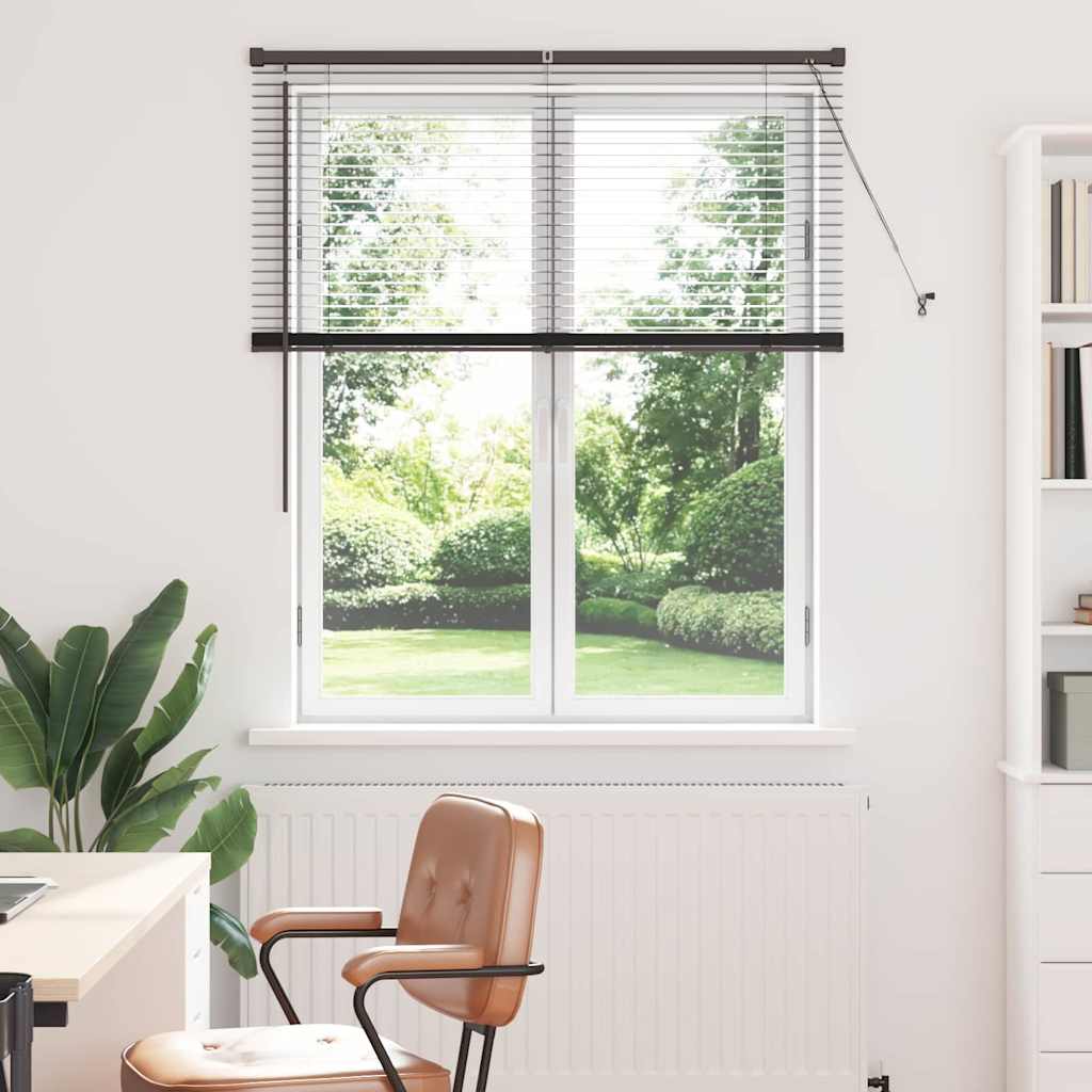 Venetian Blinds Height Adjustable Black 130 x 115 cm Aluminium