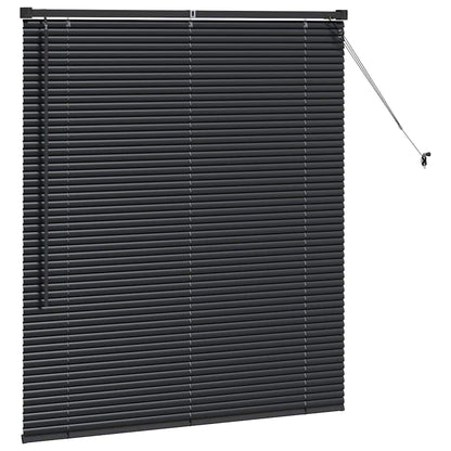 Venetian Blinds Height Adjustable Black 130 x 115 cm Aluminium