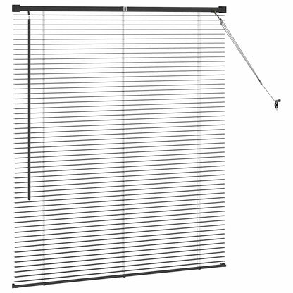 Venetian Blinds Height Adjustable Black 130 x 115 cm Aluminium