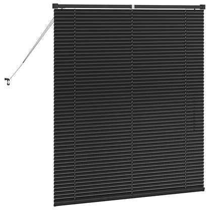 Venetian Blinds Height Adjustable Black 130 x 115 cm Aluminium