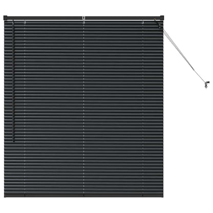 Venetian Blinds Height Adjustable Black 130 x 115 cm Aluminium