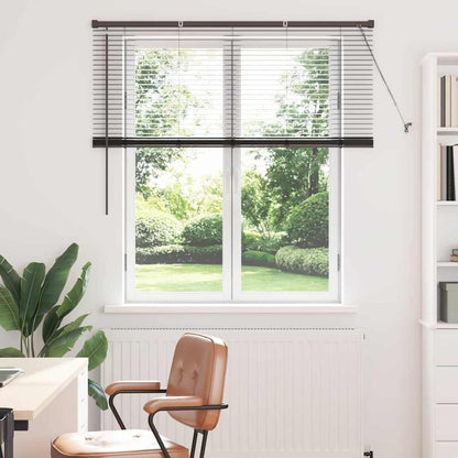 Venetian Blinds Height Adjustable Black 130 x 125 cm Aluminium