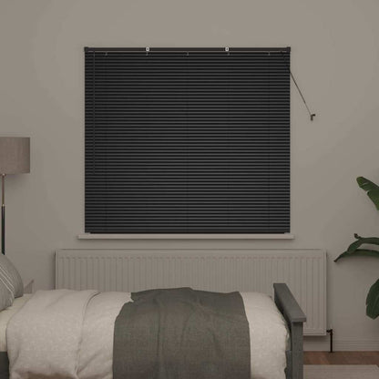 Venetian Blinds Height Adjustable Black 130 x 140 cm Aluminium