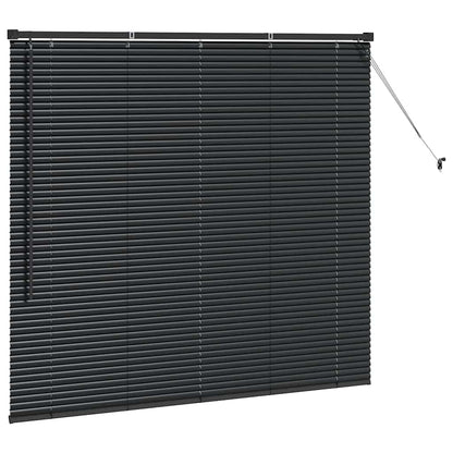 Venetian Blinds Height Adjustable Black 130 x 140 cm Aluminium