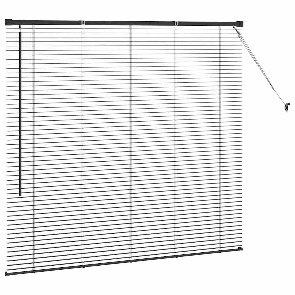 Venetian Blinds Height Adjustable Black 130 x 150 cm Aluminium